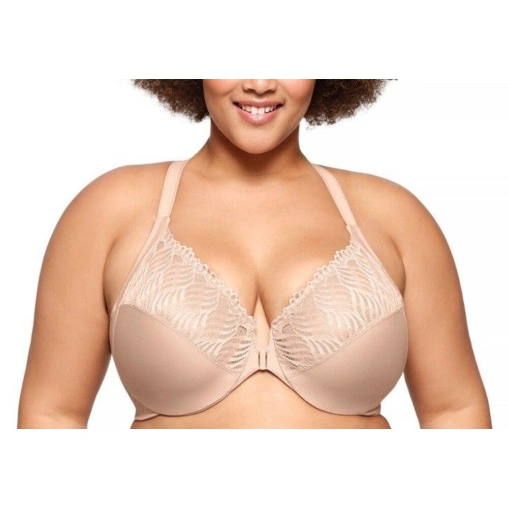 Glamorise 34G Front Closure T-Back WonderWire Bra NWOT Cafe 1246